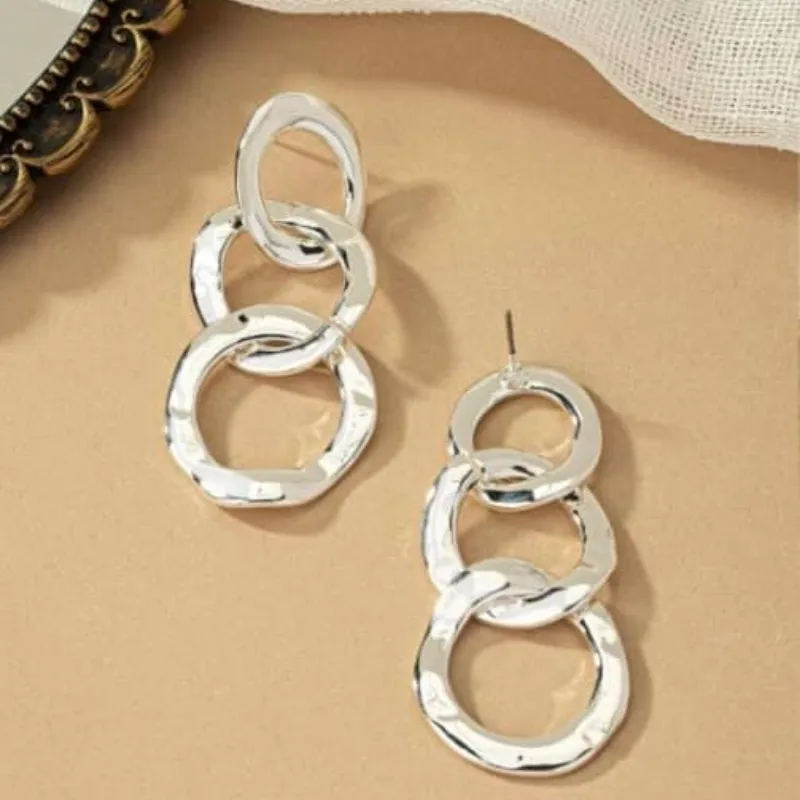 Pendientes de aro plateados 