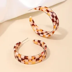Pendientes de aros de cuadros