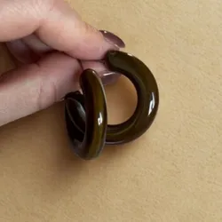 Pendientes de aros grandes marrón