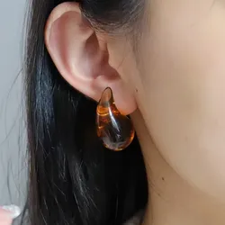 Pendientes marrones en forma de gota