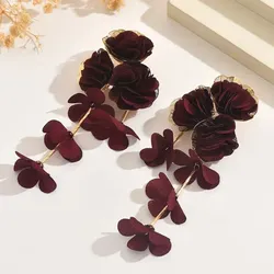 Pendientes rojos de flor
