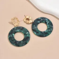 Pendientes verdes jaspeados 