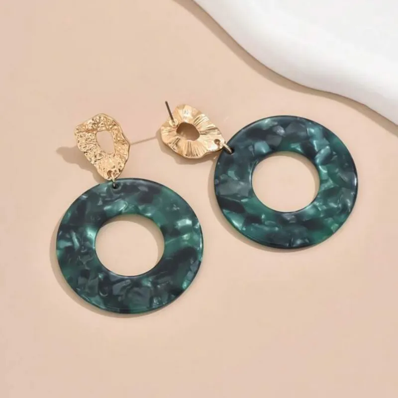 Pendientes verdes jaspeados 