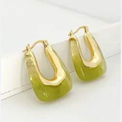 Pendientes verdes y dorados