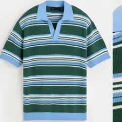 Pullover de rayas azul y verde