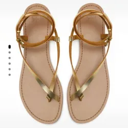 Sandalias con cinta dorada