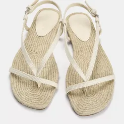 Sandalias de saco tiras blancas 