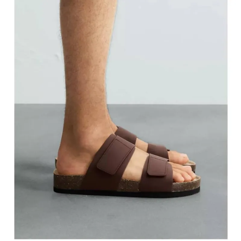 Sandalias tiras rojo vino 