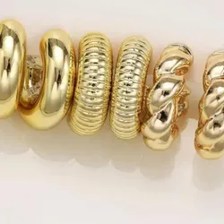 Set de 3 pares pendientes dorados