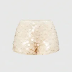 Short de lentejuelas blanco