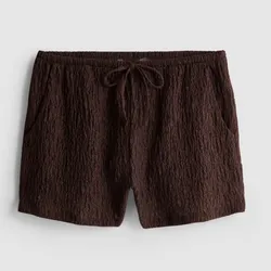 Short de tela color Marrón