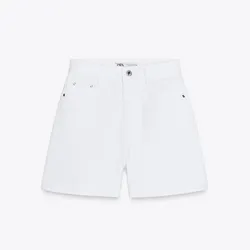 Short Denim Mom fit tiro alto