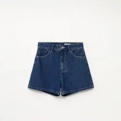 Short Denim Mom oscuro