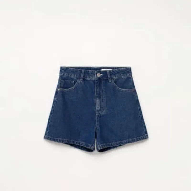 Short Denim Mom oscuro