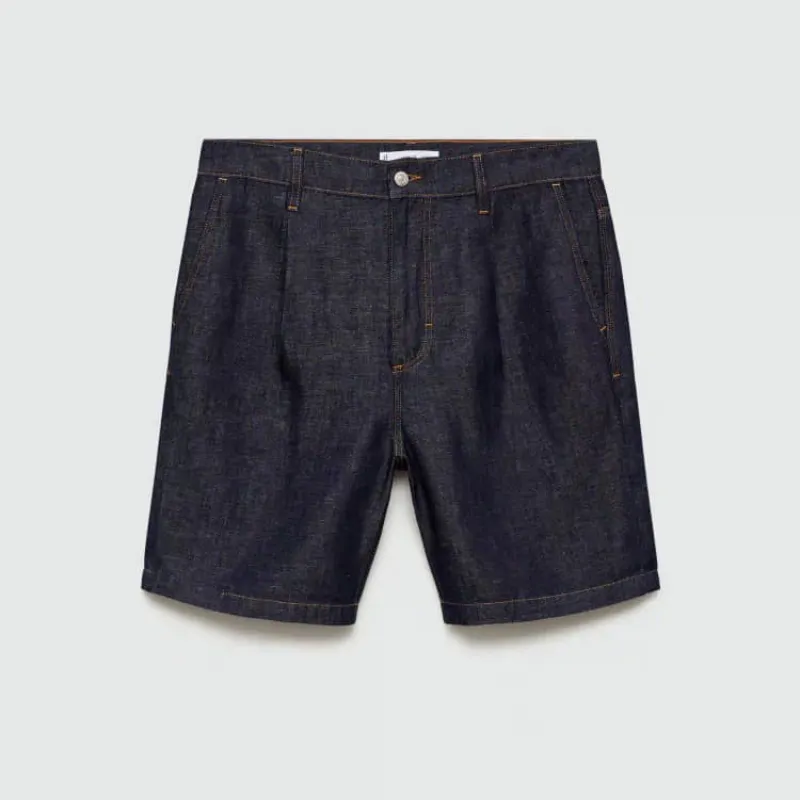 Short mezclilla de pinzas 