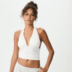 Top al cuello blanco