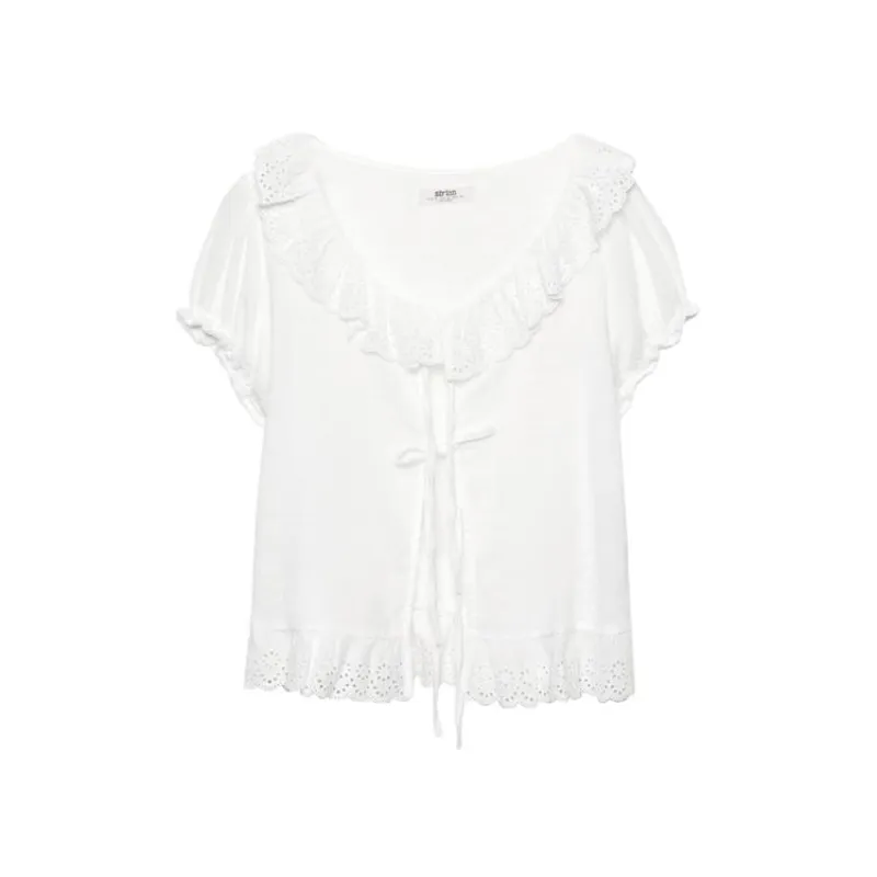 Top blanco ataduras 