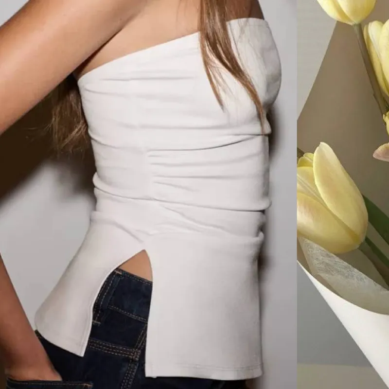 Top blanco strapless