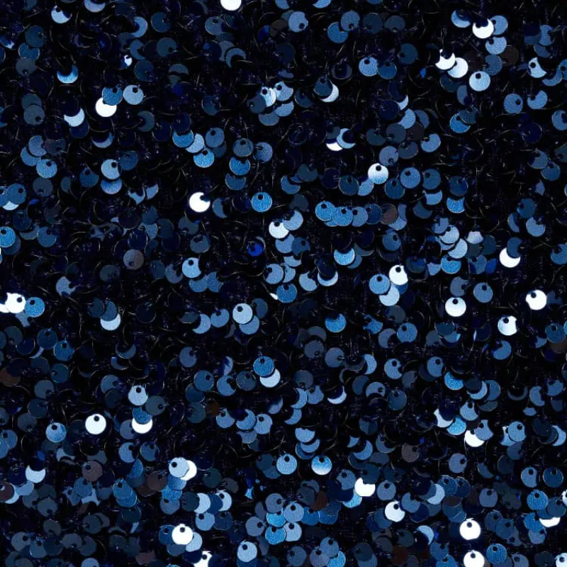 Top corte recto y lentejuelas azul 