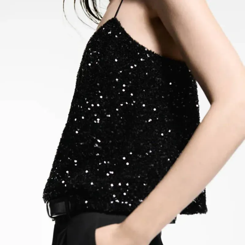 Top de brillo y tirantes 