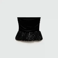 Top gamuza + lentejuelas 