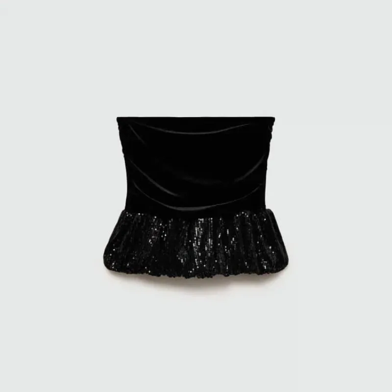 Top gamuza + lentejuelas 