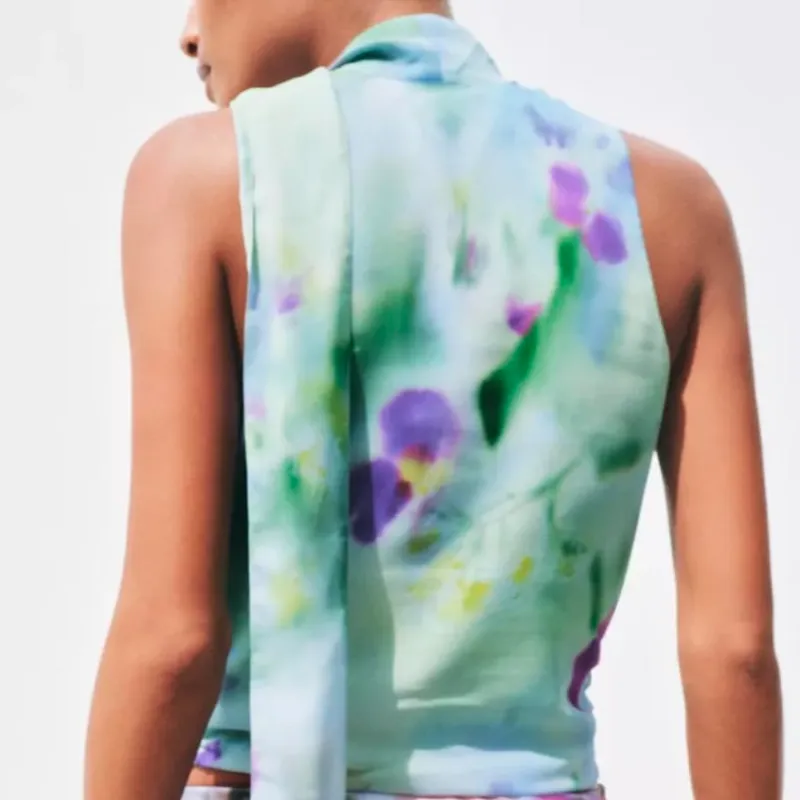 Top lazo estampado 