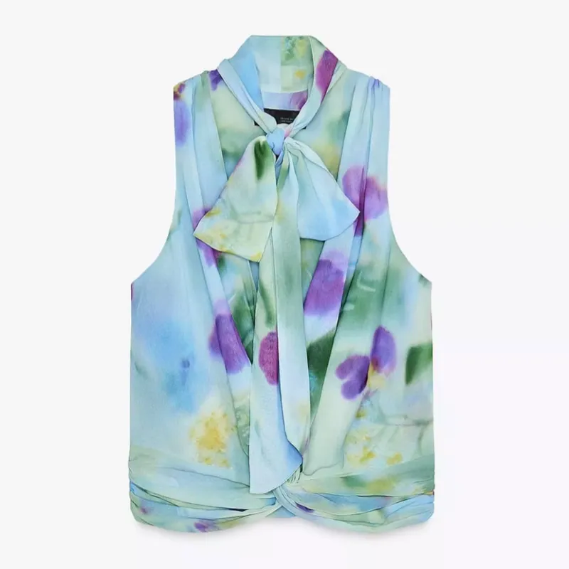 Top lazo estampado 