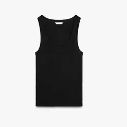 Top negro básico camiseta 