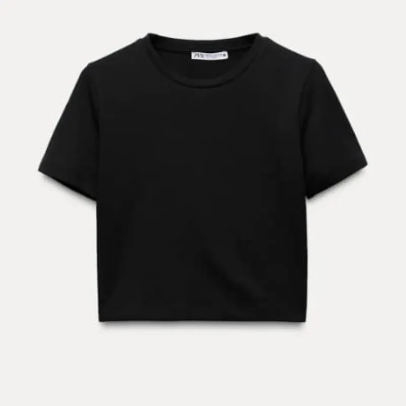 Top negro básico COTTON