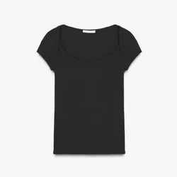 Top negro corte recto 