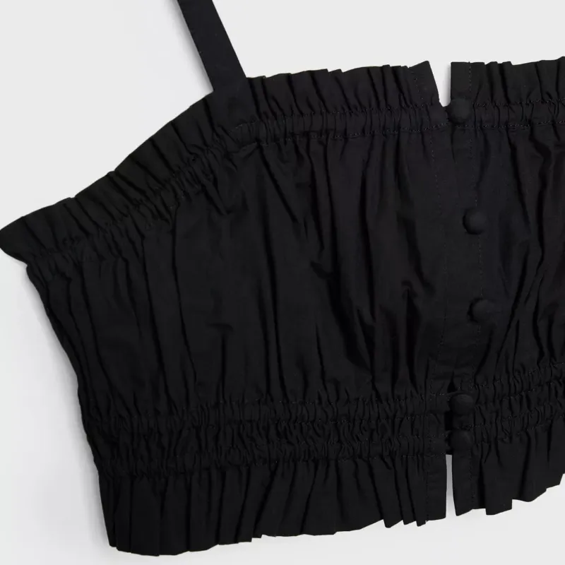 Top negro mini fruncido 