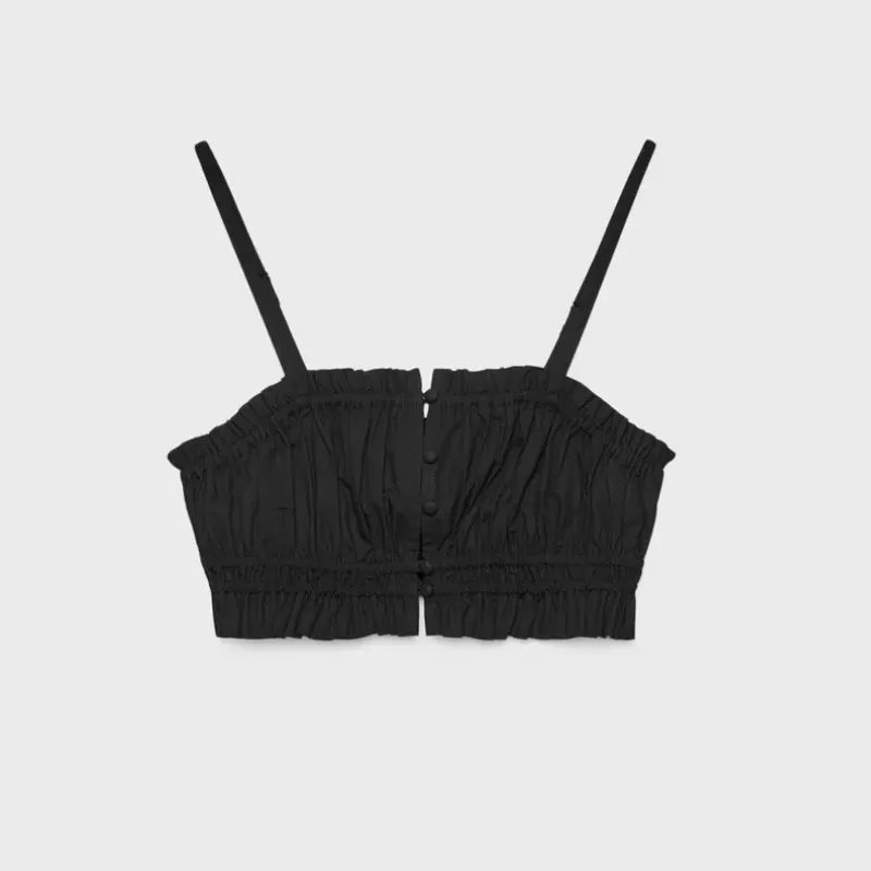 Top negro mini fruncido 