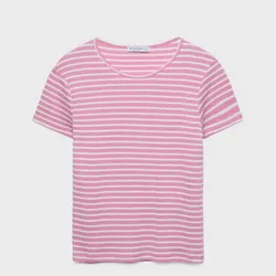 Top rosa listas blancas 