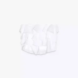 Top strapless de vuelos blanco 