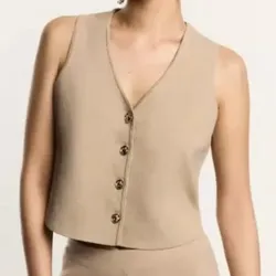Top tipo Chaleco Beige