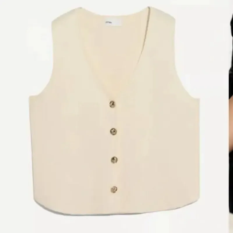 Top tipo chaleco Blanco