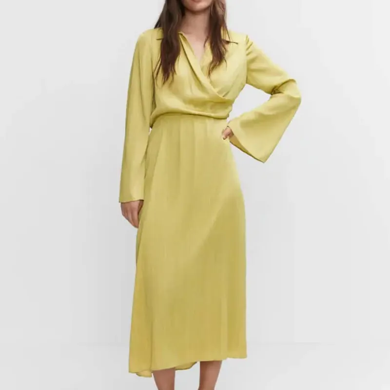 Vestido amarillo mangas 