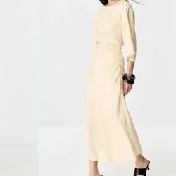 Vestido beige largo