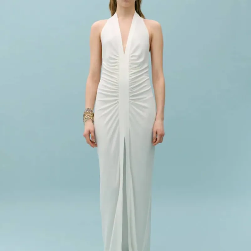 Vestido blanco apertura en el centro