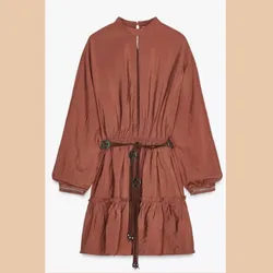 Vestido carmelita cinto 