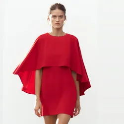 Vestido corto capa