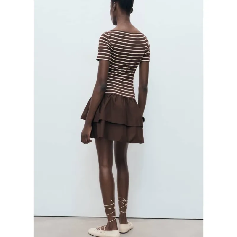 Vestido corto de rayas