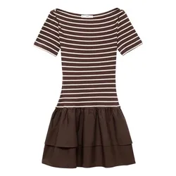 Vestido corto de rayas