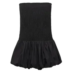 Vestido corto strapless negro