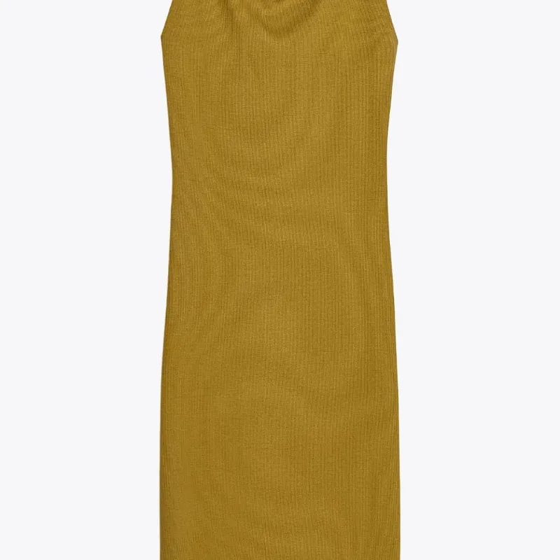 Vestido cuello alto verde 