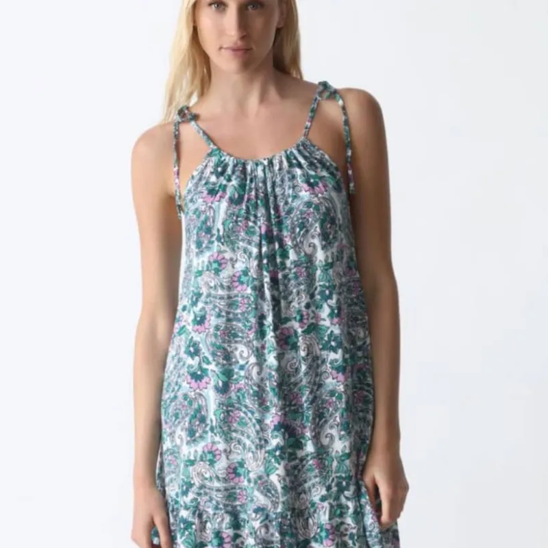 Vestido de flores verde 