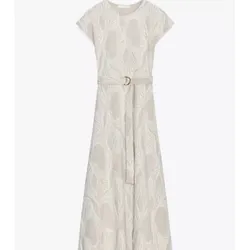 Vestido estampado con cinto 