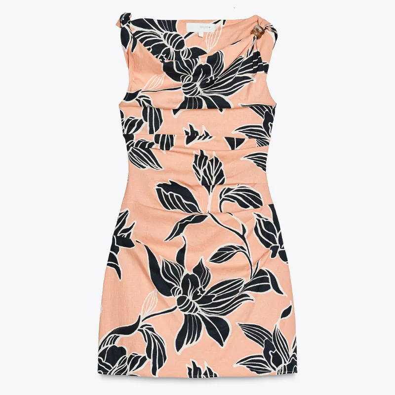 Vestido estampado naranja claro 