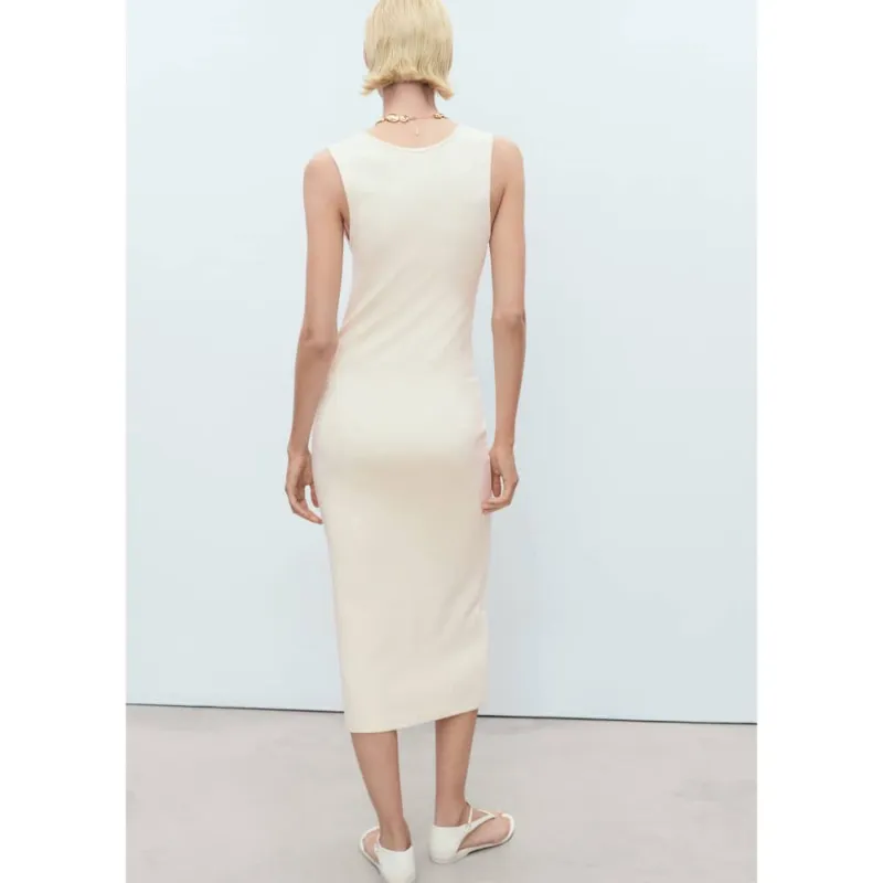 Vestido largo beige